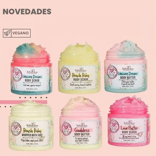 Vista 4 de Bella & Bear Unicorn Dream - Exfoliante corporal vegano, sin crueldad, sin parabenos para una piel suave, mango, piña y vainilla