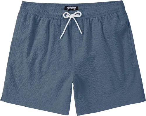 Vista 22 de Men's Swim Shorts Seersucker Swimming Trunks for Men Beach Shorts Quick Dry Bathing Suit 5"/7"/9" with Pockets