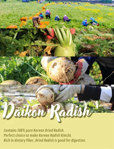 Vista 8 de Tiras de rábano seco Daikon secado al sol coreano, textura naturalmente dulce y masticable, sin aditivos, ideal para kimchi, salteado y guarnición