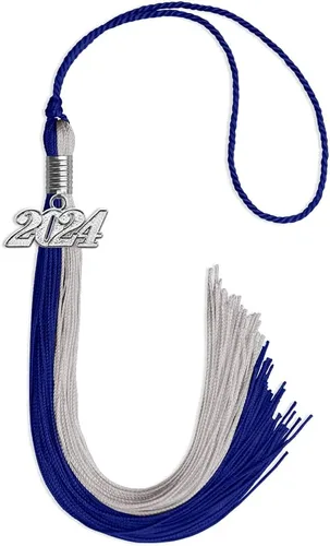 Vista 140 de Endea Graduation Borla de doble color con gota de fecha plateada (negro/oro antiguo, 2025)