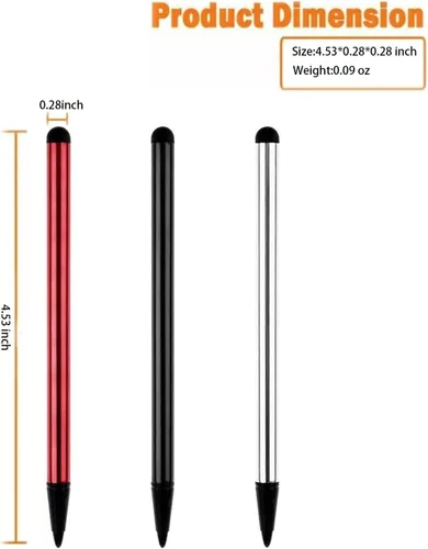 Vista 6 de Lápiz capacitivo y resistivo (3 unidades) universal de alta sensibilidad y precisión con punta de disco capacitiva para pantalla táctil, lápiz