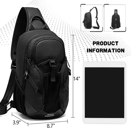 Vista 7 de JUMO CYLY Bolso bandolera de cuero para hombre con bolsa impermeable para hombre