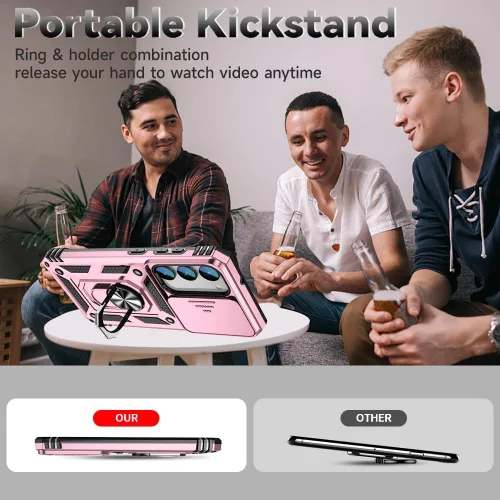 Vista 6 de HNHYGETE Funda para Samsung S23 con protector de pantalla HD: [grado militar de 20 pies probada en caídas] Funda protectora a prueba de golpes