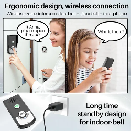 Vista 7 de Intercomunicadores inalámbricos para el hogar, 4,921.3 ft, 2 métodos de carga, sistema de intercomunicador inalámbrico de largo alcance, timbre