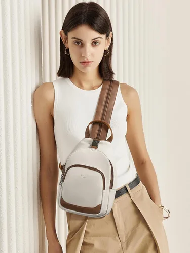 Vista 2 de CLUCI Bolsos tipo bandolera para mujer, mochila pequeña para mujer, mochila de cuero tipo bandolera convertible, bolsas cruzadas para mujer, de viaje
