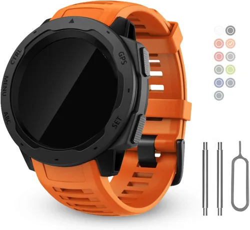 Vista 9 de Correa de repuesto para reloj Garmin Instinct, correa de silicona suave compatible con Garmin Instinct 2/Solar/Tactical
