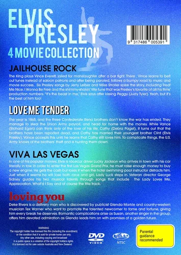 Vista 2 de 4 Movies - Elvis Presley Collection - Jailhouse Rock Love Me Tender Viva Las Vegas Loving You - DVD Set