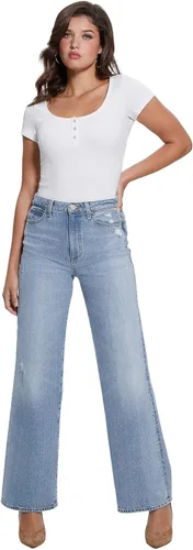 Vista 2 de GUESS Karlee Jewel Henley de manga corta para mujer