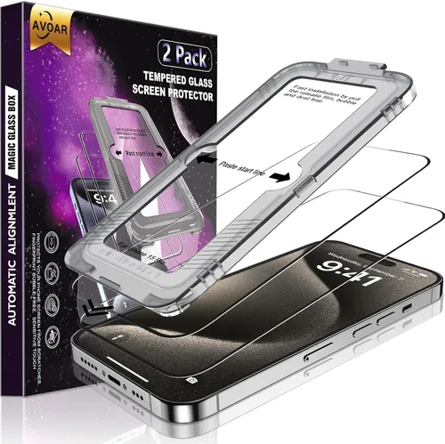 Vista 11 de Paquete de 2 protectores de pantalla de privacidad para iPhone 13 Pro Max /14 Plus [kit de alineación automática] vidrio templado, protección