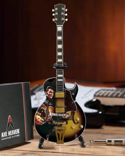 Vista 5 de Axe Heaven Elvis Presley '68 Special de Cuerpo Hueco Réplica de Mini Guitarra Licenciada (EP-361)