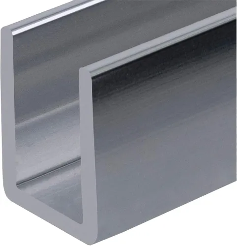 Vista 14 de Brixwell SDCD3812A-CCP12 Canal en U Profundo de Aluminio Anodizado Satinado Sin Marco para Puerta de Ducha para Vidrio de 3/8" de Grosor - Longitud