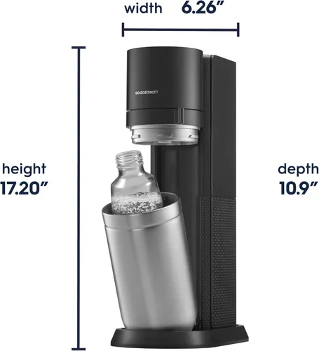 Vista 10 de SodaStream E-Duo - Máquina de agua con gas (negro) con 60 litros de CO2, 1 botella de carbonatación sin BPA y (1) botella de vidrio de 1 litro