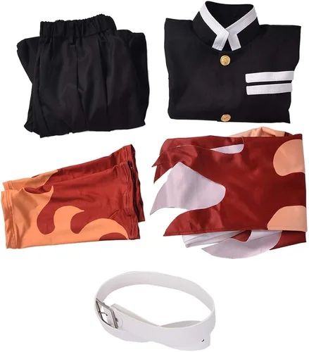 Vista 7 de Miccostumes Traje de cosplay Rengoku Kyoujurou para hombre con pilar de la llama del cuerpo de matanza de demonios