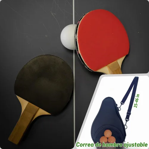 Vista 4 de Funda para raqueta de tenis de mesa, bolsa de transporte de ping-pong, funda protectora de pala de ping pong, funda protectora de pala de ping pong
