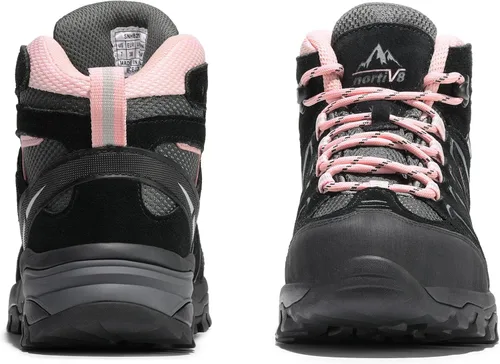 Vista 9 de NORTIV 8 Botas de senderismo impermeables para mujer, para exteriores, senderismo, camping, botas de búsqueda