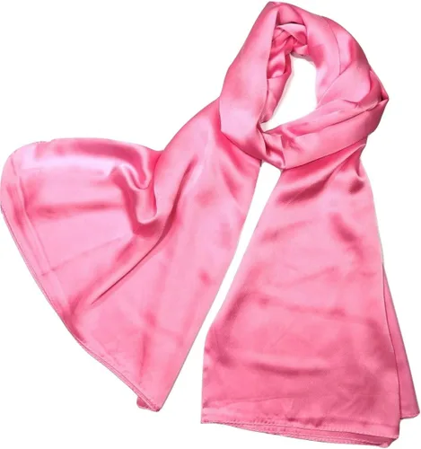 Vista 5 de Shanlin Bufandas largas de satén con estampado de seda y color sólido para mujer en caja de regalo
