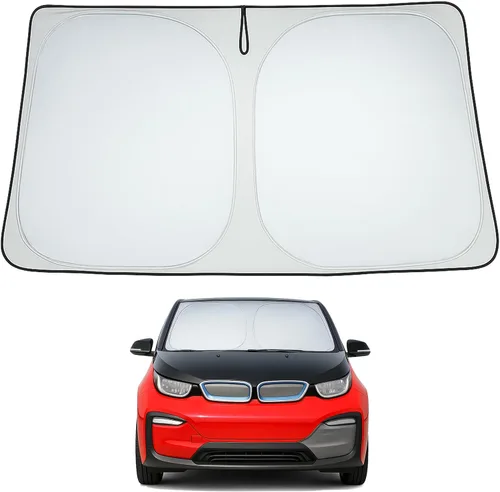 Vista 244 de Proadsy Parasol para parabrisas Rivian R1S 2022-2025 2026 de 4 capas plegable, protector de parasol frontal que bloquea los rayos UV, mantiene