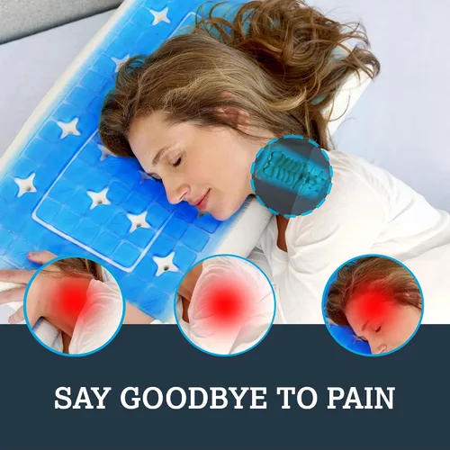 Vista 5 de Technogel Anatomic - Almohada de gel refrescante – Cojín ergonómico de gel con ajuste cervical de doble nivel (5.5 y 4.5 pulgadas), núcleo de espuma