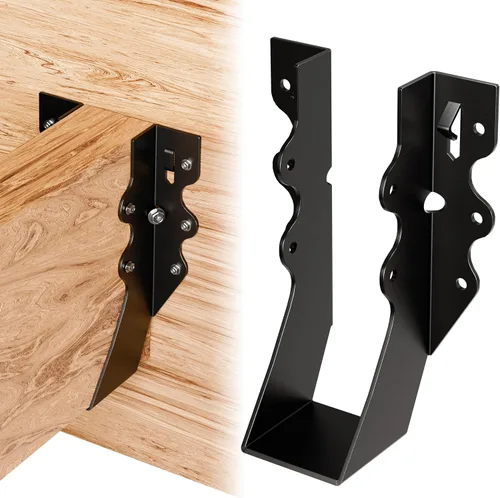 Vista 15 de 10 piezas de bridas para huracanes negras resistentes para vigas, correas para techos de huracanes de calibre 13, espesor de 2.2mm, ajustables