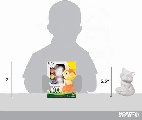 Vista 6 de Creative Roots Pinta tu propio zorro, zorro de bricolaje, juego de pintura para niños, creatividad para niños, kit de pintura de cerámica