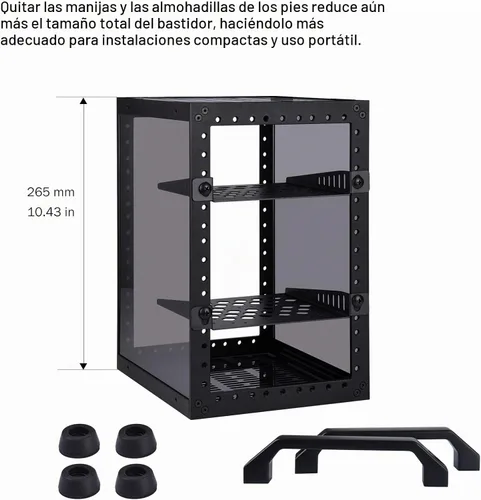 Vista 7 de GeeekPi DeskPi RackMate TT Mini gabinete de servidor para mini PC, red, servidores, audio y equipo de video