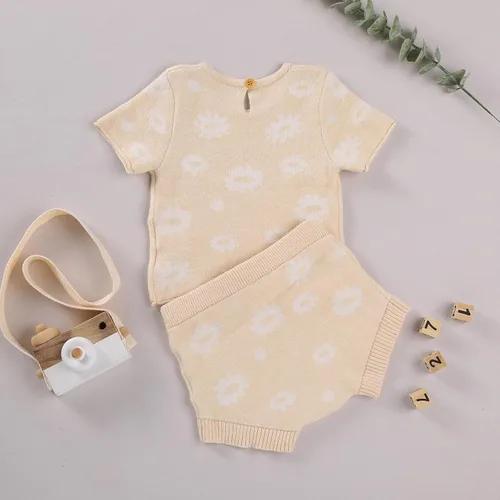 Vista 7 de JNBLDA Conjunto de camiseta sin mangas con estampado floral para recién nacido, ropa de verano para bebé