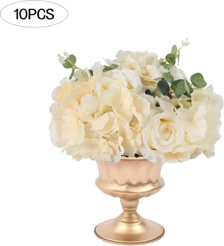Vista 4 de DONSU Ramo de bolas de flores, 10 bolas de flores falsas de 11.8 pulgadas de diámetro, arreglos artificiales para el hogar, boda, centro de mesa