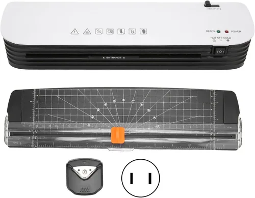 Vista 8 de ASHATA SL299 Máquina laminadora térmica, máquina de laminación en frío caliente de 9 pulgadas con cortador de papel y redondeador de esquina