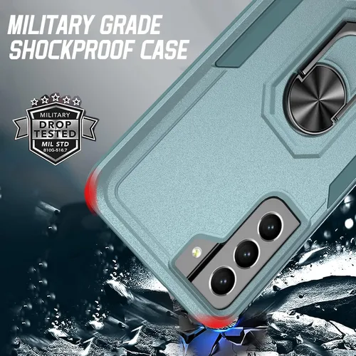 Vista 3 de Oterkin Funda para Samsung Galaxy S21 FE, resistente grado militar, a prueba de golpes, para Galaxy S21 FE 5G con anillo de soporte, protector
