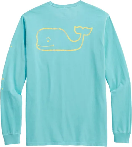 Vista 11 de vineyard vines Camiseta de manga larga con bolsillo vintage Whale para hombre Brezo gris