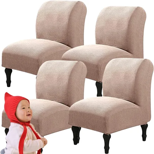 Vista 25 de Fundas elásticas para silla sin brazos, extraíbles y lavables, de elastano jacquard sin reposabrazos, protector de muebles para sala de estar, Verde