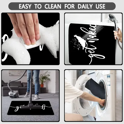 Vista 4 de MUGINYU Get Naked Tapete de Baño, Alfombrillas de Baño Modernas y Divertidas en Blanco y Negro de Secado Rápido Absorbentes Antideslizantes Delgadas