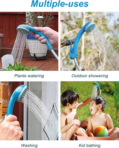 Vista 5 de innhom Ducha portátil para campamento, ducha al aire libre, bomba de ducha de campamento, eléctrica recargable portátil, alimentado por batería