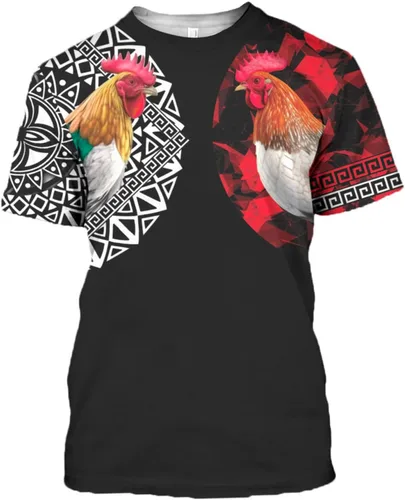 Vista 5 de PERSONALFURY - Camisa de gallo con nombre personalizado, camisa mexicana de gallo de diseño para hombres y mujeres, camisa de manga corta