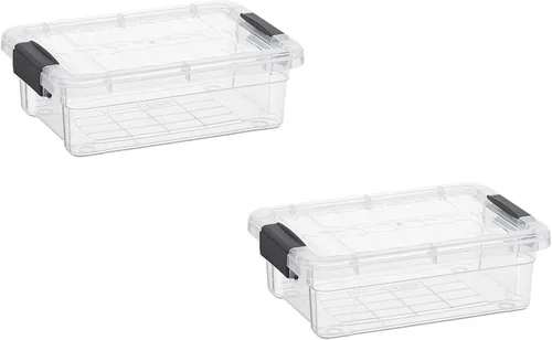 Vista 25 de Superio Mini contenedor de almacenamiento de plástico para crayón, suministros de arte y estuche de costura, organizador pequeño apilable