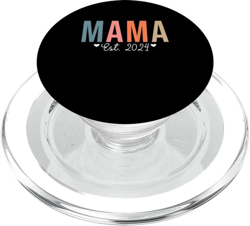 Vista 7 de Mama Est 2024 Promoted to Mommy Mother's Day Mom 2024 PopSockets Standard PopGrip