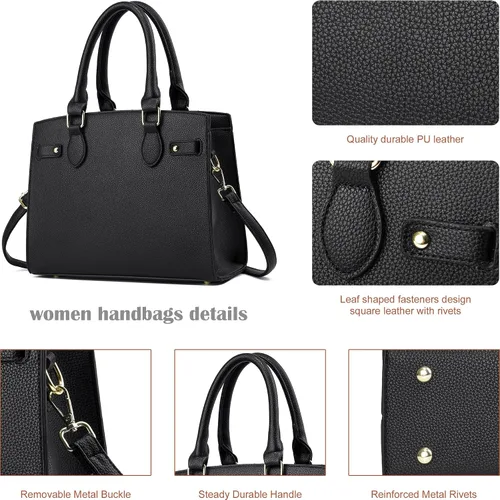 Vista 6 de Carteras y bolsos para mujer, bolso de mano de moda con asa superior