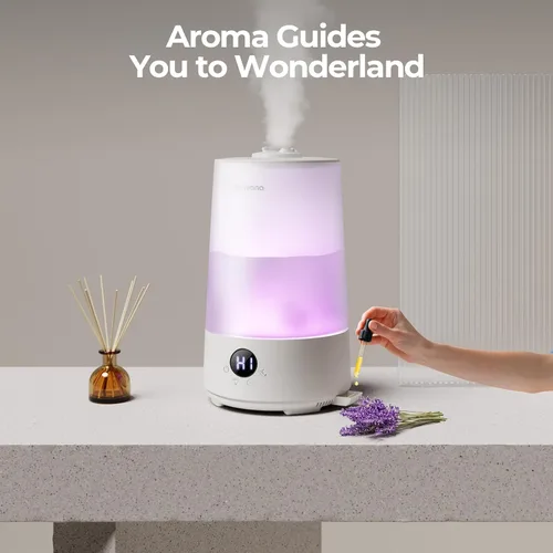 Vista 7 de Homvana Humidificadores de niebla fría de 3.6 L para dormitorio, habitación grande, hogar, casa entera, oficina, sala de estar, llenado superior 34