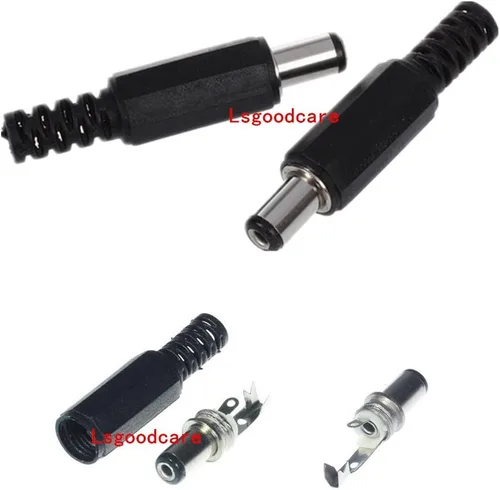 Vista 2 de Lsgoodcare 40 unids 5.5MM x 2.1MM macho hembra DC enchufe enchufe adaptador compatible para CCTV/audio/video