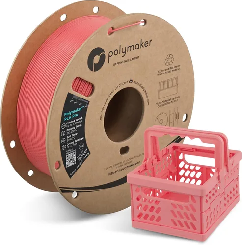 Vista 14 de Polymaker PLA Pro Filament 1.75mm 1KG Black, High-Impact Resistance Tough, High Speed Up to 300mm/s, Clean Surface, Low-Warp, Easy to Print on