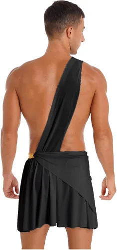 Vista 4 de Agoky Faldas con volantes para hombre, sexy, para fiesta temática de Roma antigua, juego de rol, disfraz de Halloween, carnaval