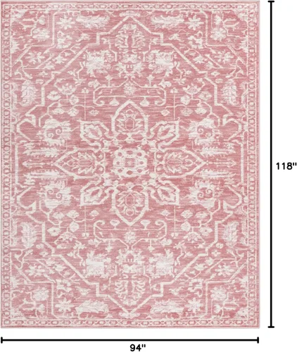 Vista 81 de Well Woven - Alfombra tejida estilo vintage con diseño de medallón, 68 x 120 cm