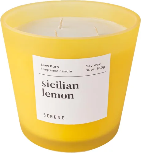Vista 20 de Hidden Label Serene Collection - Vela perfumada grande, madera ámbar y jazmín, vela enorme de 30 onzas con 3 mechas, velas de soja natural
