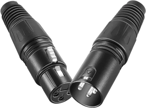 Vista 2 de Neewer Micro Snake 3 Pin XLR Cargador Conector 20pcs Audio Jack Micrófono Conector con Cable Cargador 10 Macho y 10 Conectores Hembra Aleación
