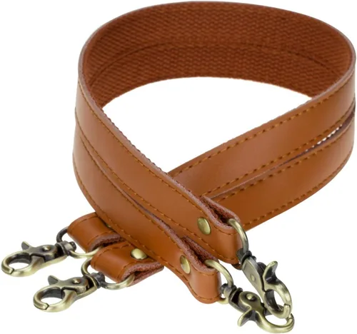 Vista 47 de Allzedream - Bolsa de hombro de repuesto de lona de cuero auténtico, 2