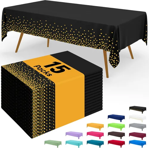 Vista 36 de Smiry - Juego de 6 manteles desechables, 54 x 78 pulgadas, manteles impermeables rectangulares para fiestas, cubierta de mesa de plástico