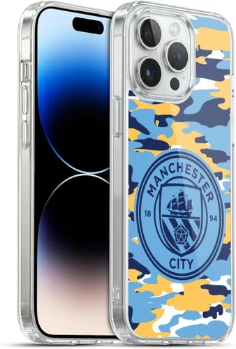 Vista 151 de Head Case Designs Funda de gel con licencia oficial del Manchester City Man City FC Blue Moon Badge Camou [protección de grado militar] compatible