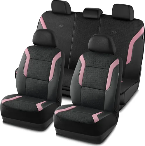 Vista 20 de Skechers Fundas de asiento de coche de espuma viscoelástica, fundas de asiento gruesas de malla Air Cool, juegos completos de asientos de coche