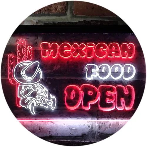 Vista 13 de ADVPRO Letrero de neón LED de doble color, barra de cactus de comida mexicana, azul y rojo, 12 x 8.5 pulgadas st6s32-i0101-br