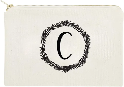 Vista 10 de The Cotton & Canvas Co. Bolsa de cosméticos personalizada con monograma y bolsa de maquillaje de viaje, A